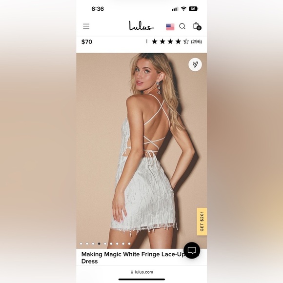 Lulu’s Making Magic White Fringe Lace-Up Mini Dress - Picture 1 of 4